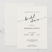 Invitation Elegant and Simple - Minimalist Bridal Shower (Devant / Derrière)