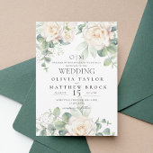 Invitation Elegant and soft White Roses Wedding