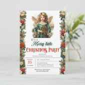 Invitation Élégant ange de Noël victorien vintage (Debout devant)