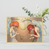 Invitation Élégant Anges & Musique Noël (Debout devant)