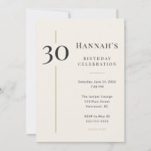 Élégant Anniversaire 30 Ans Crème Et Or