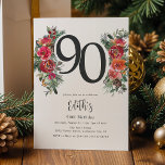 Invitation Élégant Anniversaire 90 ans Fleurs Orange et Rouge<br><div class="desc">Plongez dans le monde de l'élégance festive avec notre nouvelle gamme de cartons d'invitation pour anniversaire adulte. Élevant le niveau de sophistication, ces invitations sont ornées de fleurs aquarelles exquises dans une riche palette d'orange et de rouges. Ces modèles d'invitation, modernes mais intemporels, sont destinés à transformer votre soirée d'anniversaire...</div>