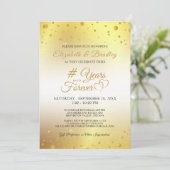 Invitation Élégant Anniversaire # ANS DANS L'ÉTERNITÉ Or (Debout devant)