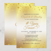 Invitation Élégant Anniversaire # ANS DANS L'ÉTERNITÉ Or (Devant / Derrière)