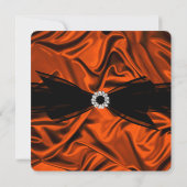 Invitation Elégant Anniversaire Brûlé Orange Soie Look Noir 2 (Dos)