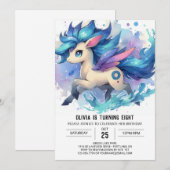 Invitation Elégant anniversaire de cheval imprimable (Devant / Derrière)