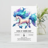 Invitation Elégant anniversaire de cheval imprimable (Debout devant)
