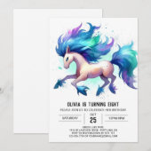 Invitation Elégant anniversaire de cheval imprimable (Devant / Derrière)
