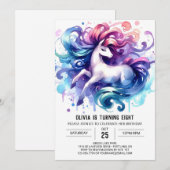 Invitation Elégant anniversaire de cheval imprimable (Devant / Derrière)