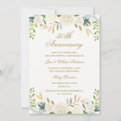 Invitation Élégant Anniversaire de Mariage à l'aquarelle flor (Devant)