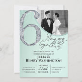 Invitation Élégant Anniversaire de Mariage Vert Clair (Devant)