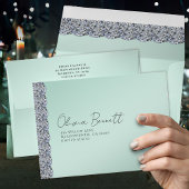 Invitation Élégant Anniversaire de Mariage Vert Clair