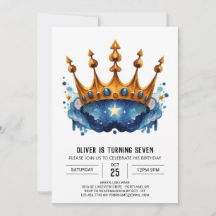 Invitation Élégant anniversaire en ligne Prince de la Couronn