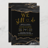 Invitation Élégant Anniversaire Mariage d'âge noir et or (Devant / Derrière)