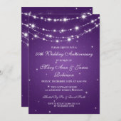 Invitation Élégant Anniversaire Mariage Sparkling Chaîne pour (Devant / Derrière)