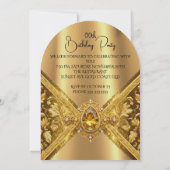 Invitation Elégant Anniversaire Ornate Gold Jewel Fabric (Dos)