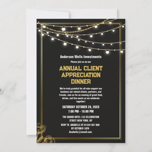 Invitation Elegant Annual Client Appreciation Dinner Party   (Devant)