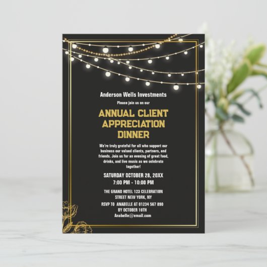 Invitation Elegant Annual Client Appreciation Dinner Party   (Debout devant)