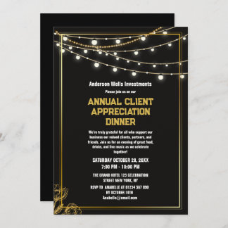 Invitation Elegant Annual Client Appreciation Dinner Party  