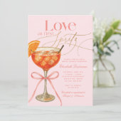 Invitation Elegant apéritif rose orangé à l'Aperol pour une d (Debout devant)