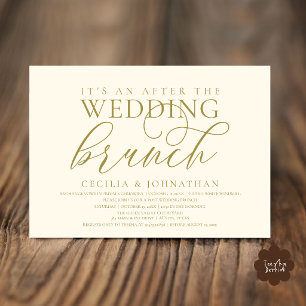 Invitation Élégant Après le Brunch de Mariage Moderne Crème O