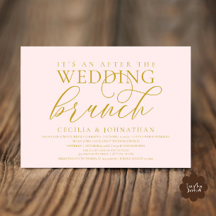 Invitation Élégant Après le Brunch de Mariage Moderne Rose Do
