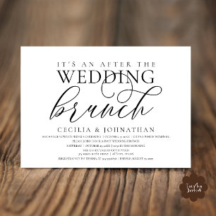 Invitation Élégant Après le Brunch de Mariage, Noir et Blanc