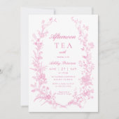 Invitation Elégant après-midi Tea Party Baby shower fille (Devant)