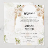 Invitation Elégant aqiqa islamique floral (Devant / Derrière)
