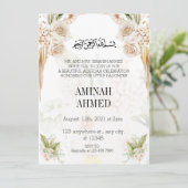 Invitation Elégant aqiqa islamique floral (Debout devant)