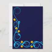 Invitation Elégant Aqua Blue et Yellow Swirls (Dos)