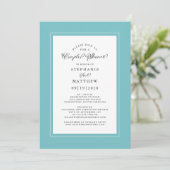 Invitation Elégant Aqua Blue Green Mariage Couples Douche ave (Debout devant)