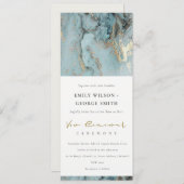 INVITATION ÉLÉGANT AQUA DUSKY BLUE GOLD AGATE VOW RENOWAL (Devant / Derrière)