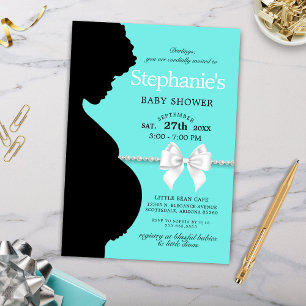 Invitation Elégant Aqua Glam Ethnic Tiffany Baby shower