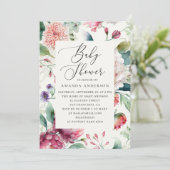 Invitation Elégant aquarelle asiatique boho baby shower flora (Debout devant)