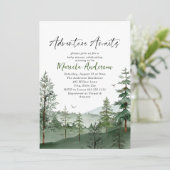 Invitation Elégant Aquarelle Aventure Attend Baby shower (Debout devant)