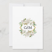 Invitation Elégant Aquarelle Blanc Floral MARIAGE (Dos)