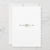 Invitation Elégant Aquarelle Blanc Floral Peonies Baptême (Dos)