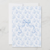 Invitation Elégant Aquarelle bleu Bow Boy Baby shower (Dos)