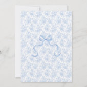 Invitation Elégant Aquarelle bleu Bow Boy Baby shower (Dos)