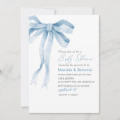 Invitation Elégant Aquarelle bleu Bow Boy Baby shower (Devant)