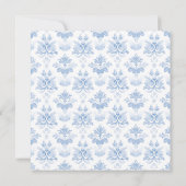 Invitation Elégant aquarelle bleu fleurs brunch et bubbl (Dos)