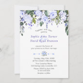 Invitation Elégant Aquarelle Bleu Fleurs Mariage Fleur Fleur (Devant)