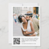 Invitation Elégant aquarelle bleu Hydrangea Mariage code QR (Dos)