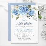 Invitation Elégant Aquarelle Bleu Hydrangée Dîner de répétiti<br><div class="desc">Pour plus de personnalisation,  cliquez sur le lien "customiser plus" et utilisez notre outil de conception pour modifier ce modèle. Si vous avez besoin d'aide ou d'articles correspondants,  veuillez me contacter.</div>