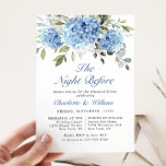 Invitation Elégant Aquarelle Bleu Hydrangée Dîner de répétiti<br><div class="desc">Pour plus de personnalisation,  cliquez sur le lien "customiser plus" et utilisez notre outil de conception pour modifier ce modèle. Si vous avez besoin d'aide ou d'articles correspondants,  veuillez me contacter.</div>