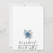 Invitation Elégant Aquarelle bleu poussiéreux Fleurs mariage (Dos)