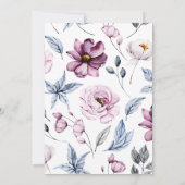 Invitation Elégant Aquarelle bleu rose Baby shower Floral (Dos)