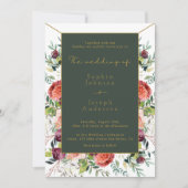 Invitation Elégant Aquarelle Blush Floral Greenery mariage (Devant)