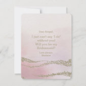 Invitation Elégant Aquarelle Blush Vous Serez Bridesmaid (Dos)
